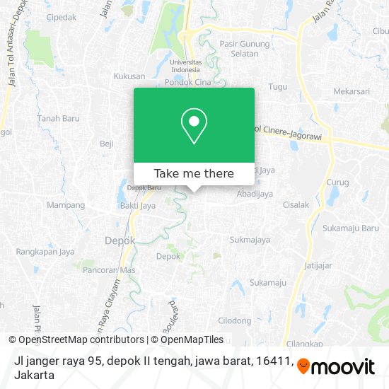 Jl janger raya 95, depok II tengah, jawa barat, 16411 map