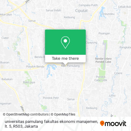 universitas pamulang fakultas ekonomi manajemen, lt. 5, R503 map