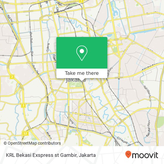 KRL Bekasi Exspress st Gambir map