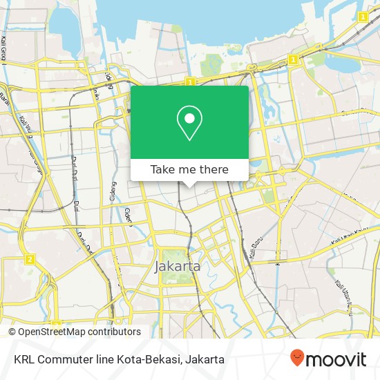 KRL Commuter line Kota-Bekasi map