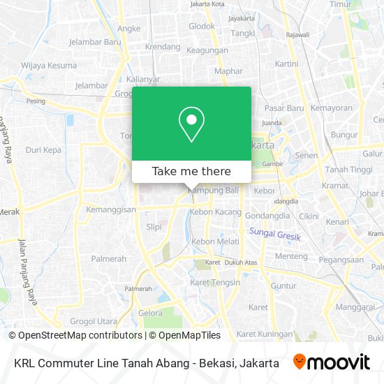 KRL Commuter Line Tanah Abang - Bekasi map