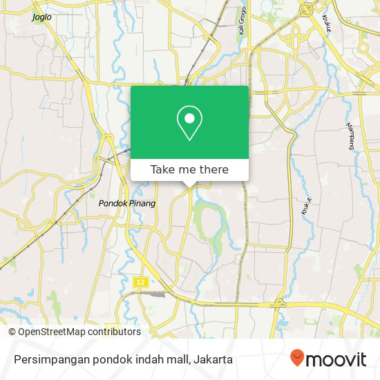 Persimpangan pondok indah mall map