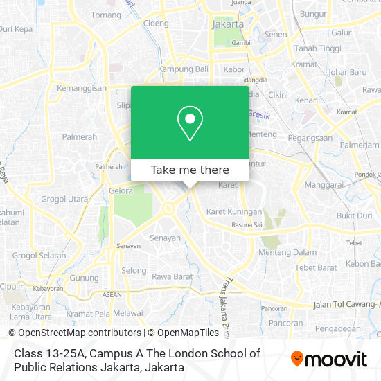 Class 13-25A, Campus A The London School of Public Relations Jakarta map