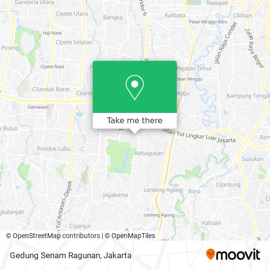 Gedung Senam Ragunan map