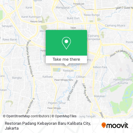 Restoran Padang Kebayoran Baru Kalibata City map