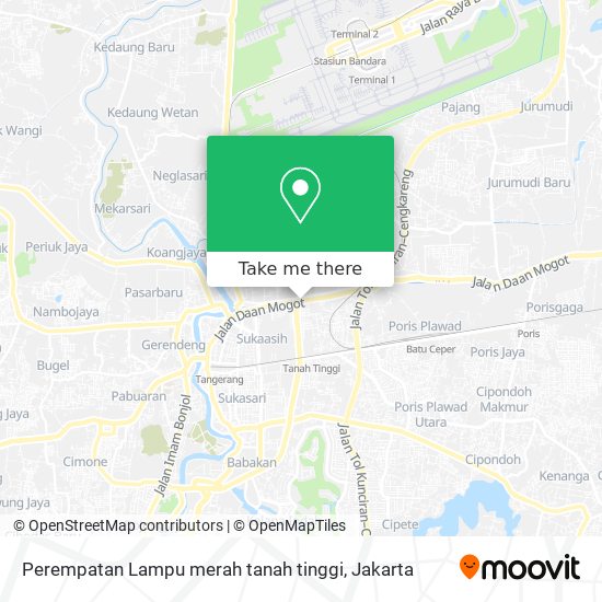 Perempatan Lampu merah tanah tinggi map