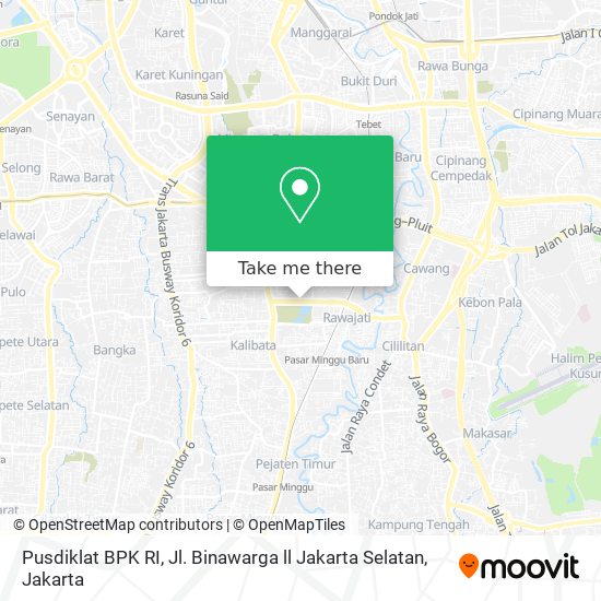 Pusdiklat BPK RI, Jl. Binawarga ll Jakarta Selatan map