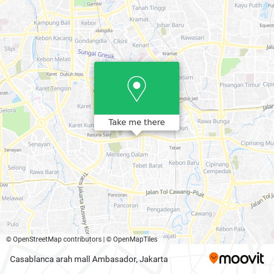 Casablanca arah mall Ambasador map