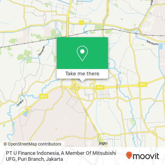 PT U Finance Indonesia, A Member Of Mitsubishi UFG, Puri Branch map