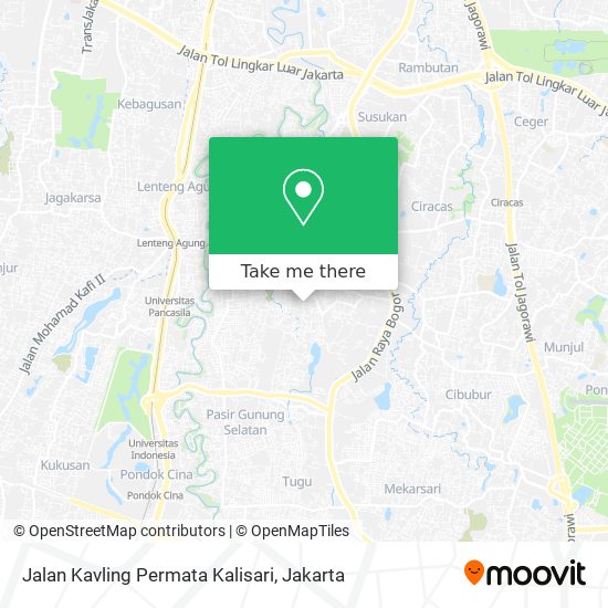 Jalan Kavling Permata Kalisari map