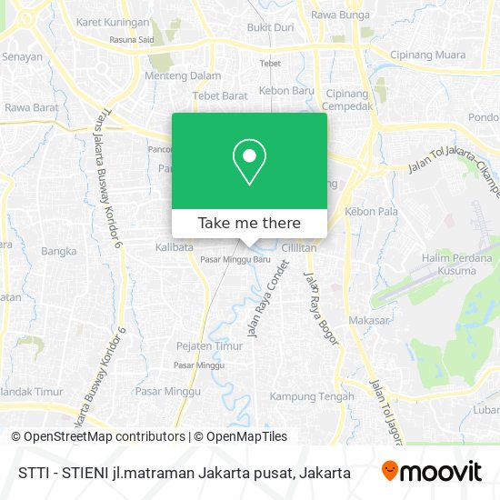 STTI - STIENI jl.matraman Jakarta pusat map