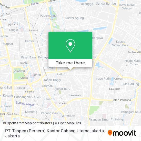 PT. Taspen (Persero) Kantor Cabang Utama jakarta map