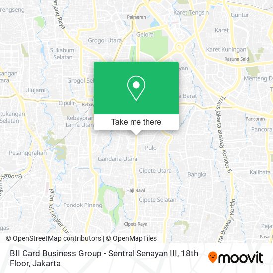 BII Card Business Group - Sentral Senayan III, 18th Floor map