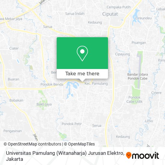 Universitas Pamulang (Witanaharja) Jurusan Elektro map