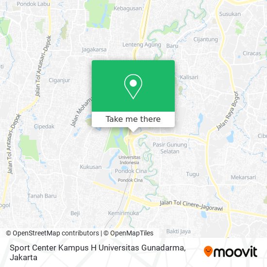 Sport Center Kampus H Universitas Gunadarma map