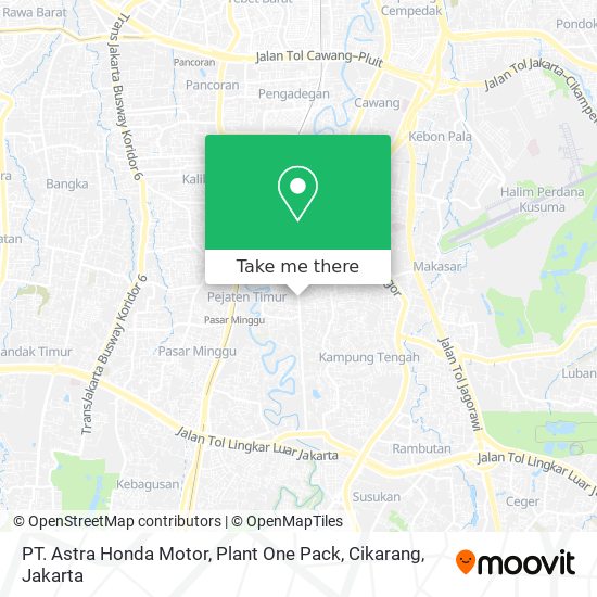 PT. Astra Honda Motor, Plant One Pack, Cikarang map