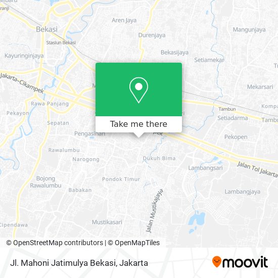 Jl. Mahoni Jatimulya Bekasi map