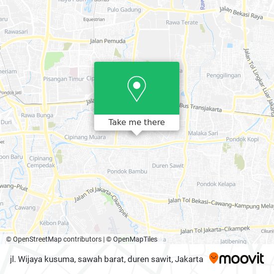 jl. Wijaya kusuma, sawah barat, duren sawit map