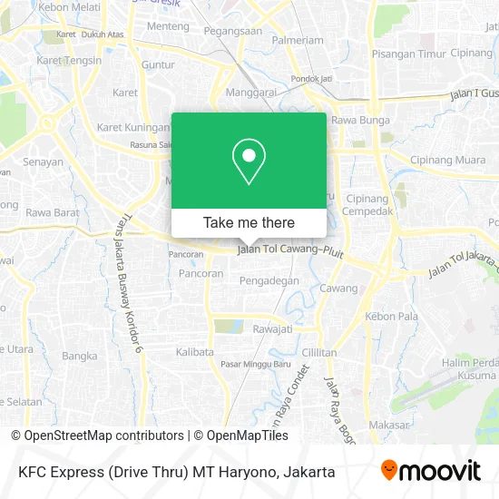 KFC Express (Drive Thru) MT Haryono map