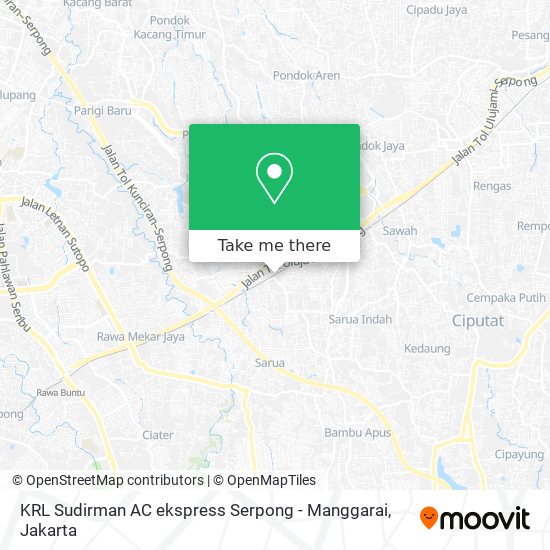 KRL Sudirman AC ekspress Serpong - Manggarai map