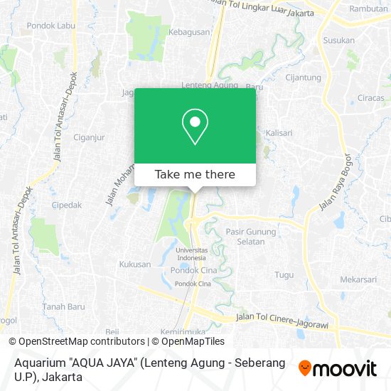 Aquarium "AQUA JAYA" (Lenteng Agung - Seberang U.P) map