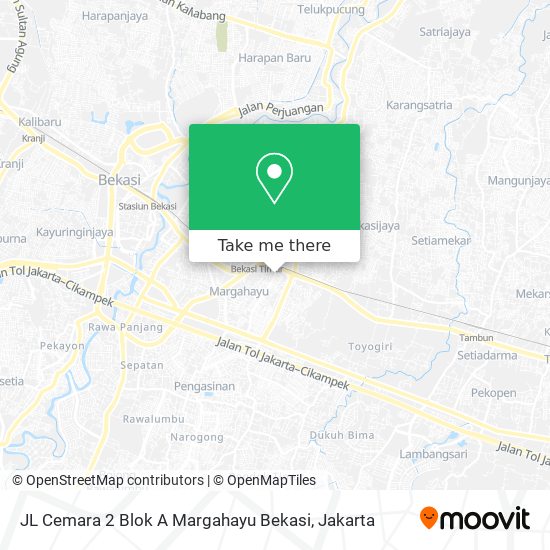JL Cemara 2 Blok A Margahayu Bekasi map