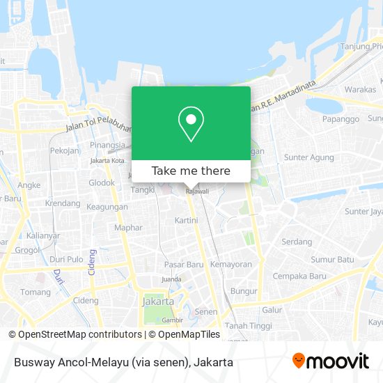 Busway Ancol-Melayu (via senen) map