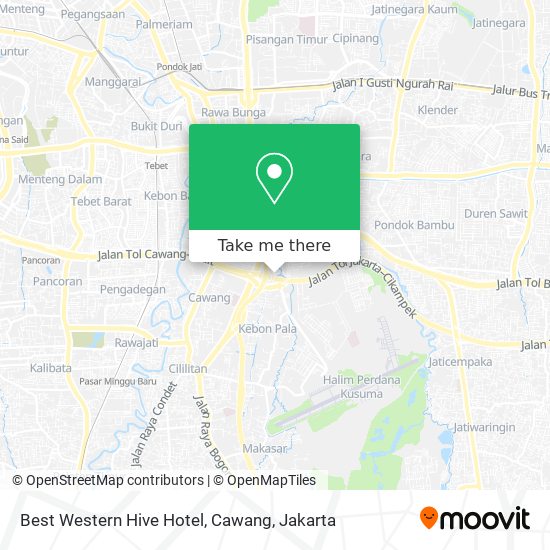 Best Western Hive Hotel, Cawang map