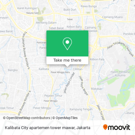 Kalibata City apartemen tower mawar map