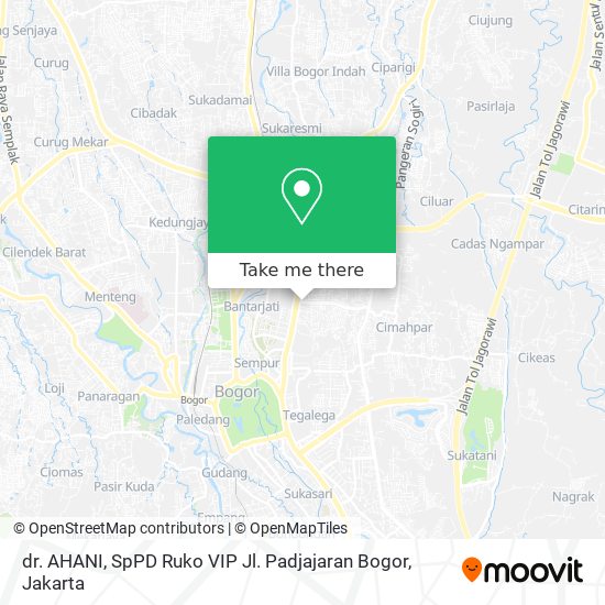 dr. AHANI, SpPD Ruko VIP Jl. Padjajaran Bogor map