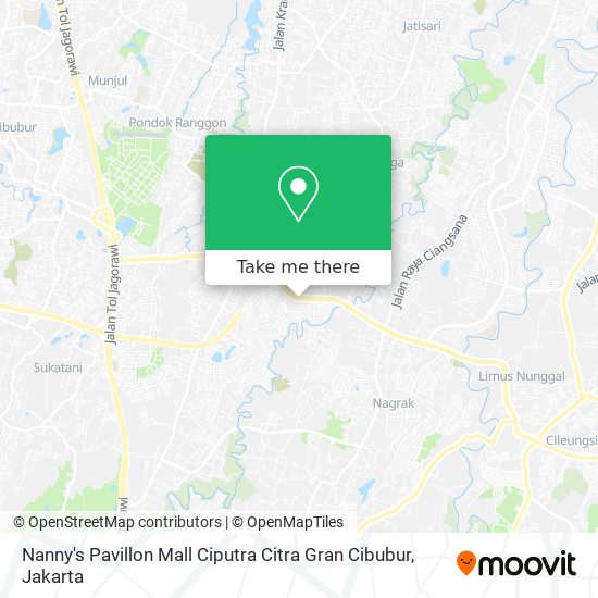 Nanny's Pavillon Mall Ciputra Citra Gran Cibubur map