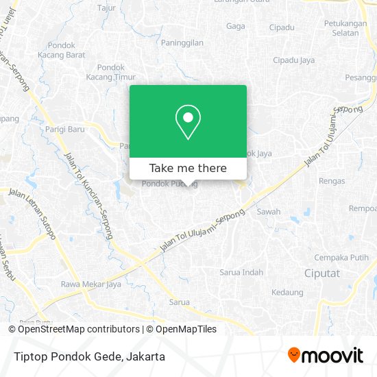 Tiptop Pondok Gede map