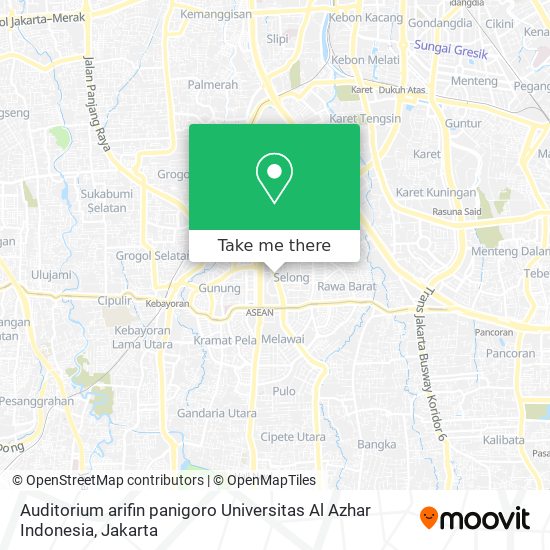 Auditorium arifin panigoro Universitas Al Azhar Indonesia map