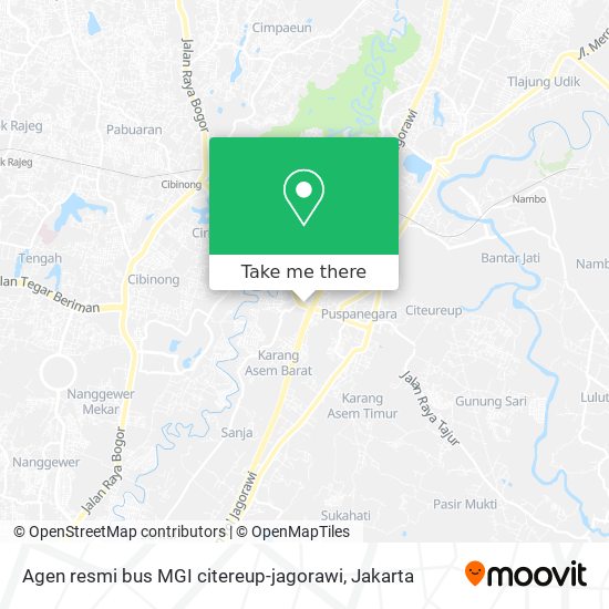 Agen resmi bus MGI citereup-jagorawi map