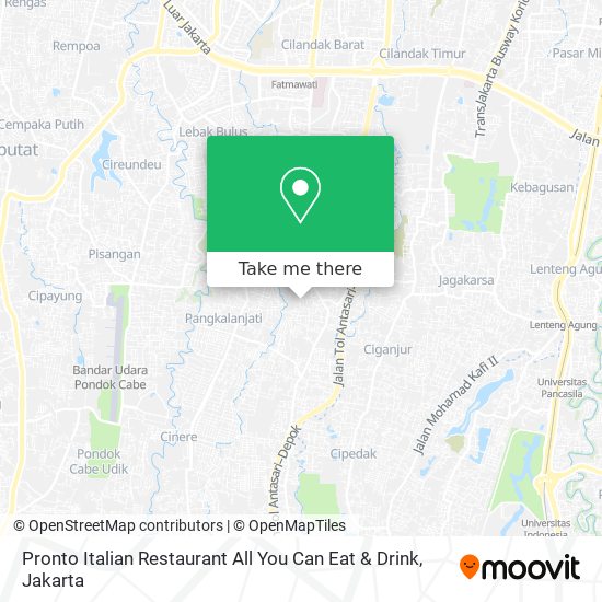 Pronto Italian Restaurant All You Can Eat & Drink map