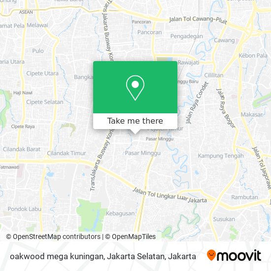oakwood mega kuningan, Jakarta Selatan map