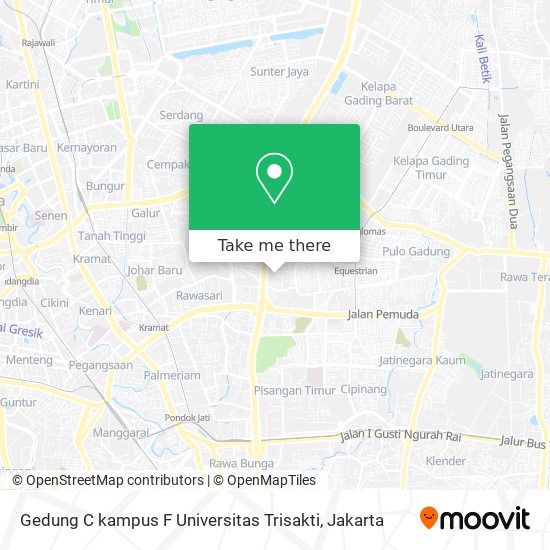 Gedung C kampus F Universitas Trisakti map