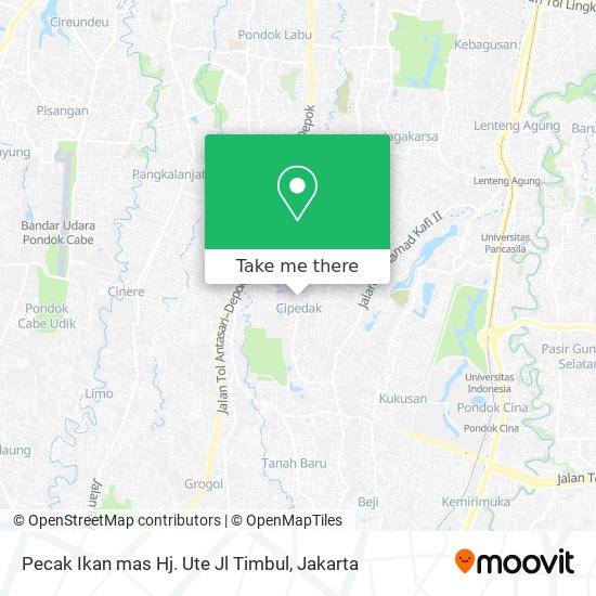 Pecak Ikan mas Hj. Ute  Jl Timbul map