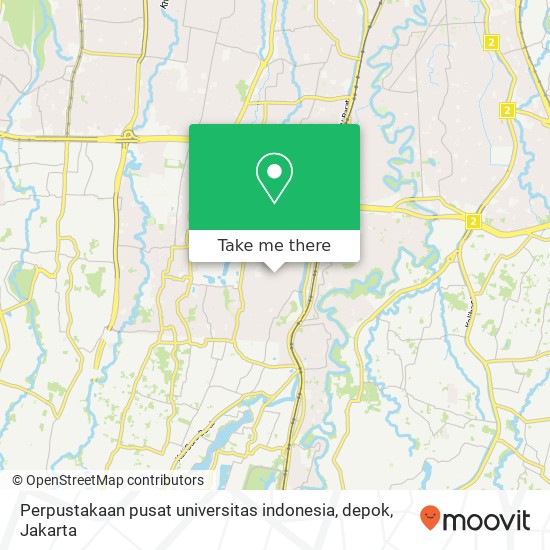 Perpustakaan pusat universitas indonesia, depok map