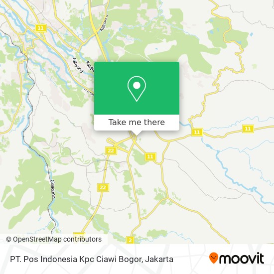PT. Pos Indonesia Kpc Ciawi Bogor map