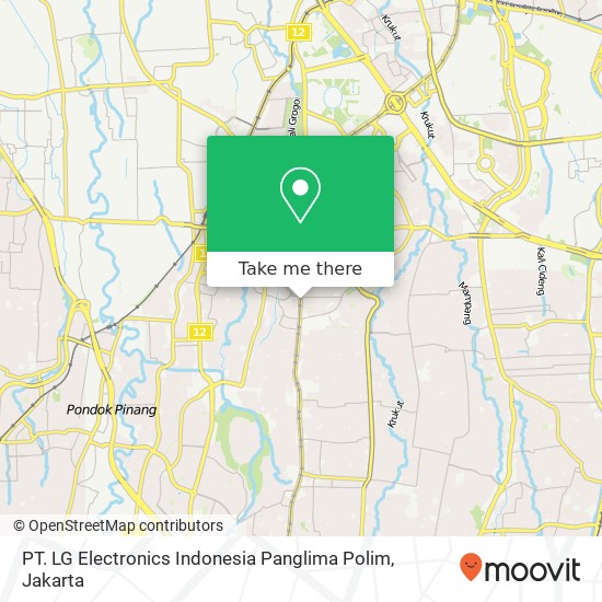 PT. LG Electronics Indonesia Panglima Polim map