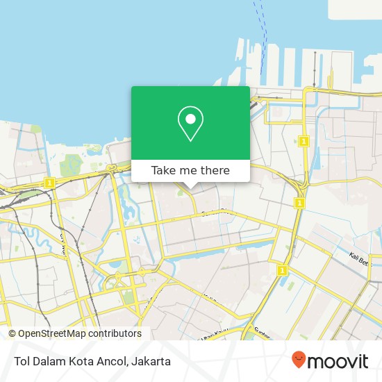 Tol Dalam Kota Ancol map