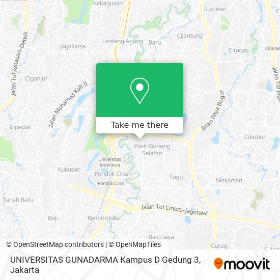 UNIVERSITAS GUNADARMA Kampus D Gedung 3 map