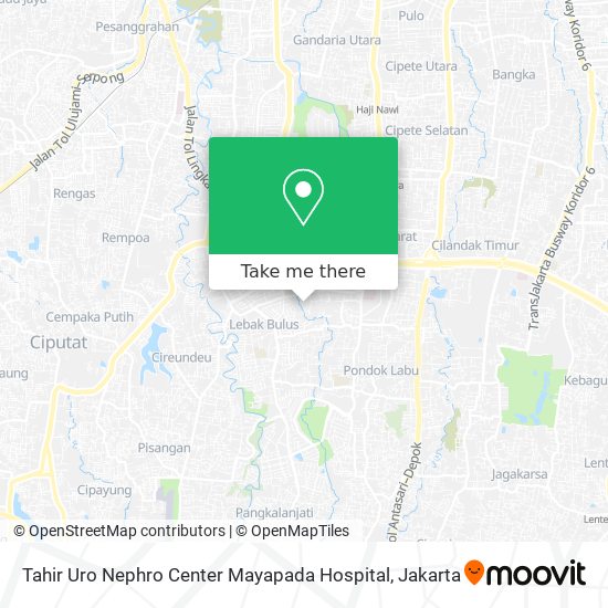 Tahir Uro Nephro Center Mayapada Hospital map