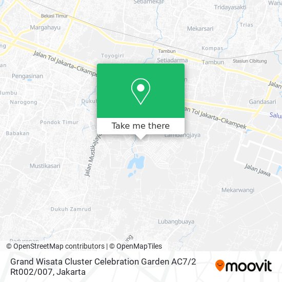 Grand Wisata Cluster Celebration Garden AC7 / 2 Rt002 / 007 map