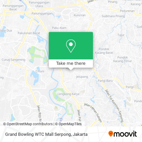 Grand Bowling WTC Mall Serpong map