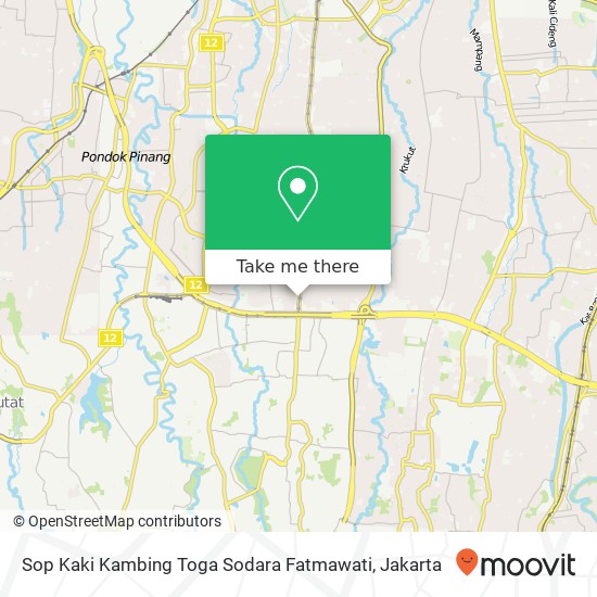 Sop Kaki Kambing Toga Sodara Fatmawati map