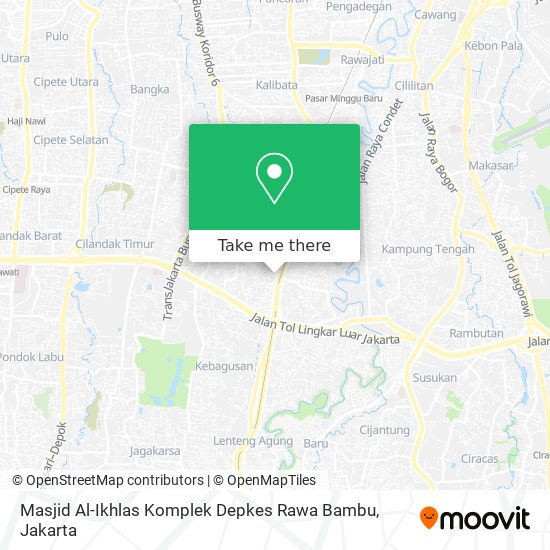 Masjid Al-Ikhlas Komplek Depkes Rawa Bambu map