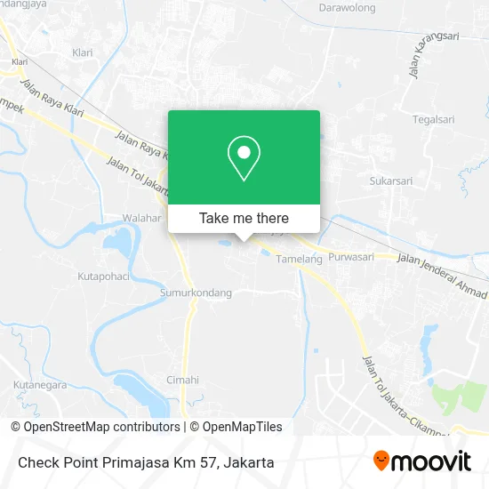 Check Point Primajasa Km 57 map
