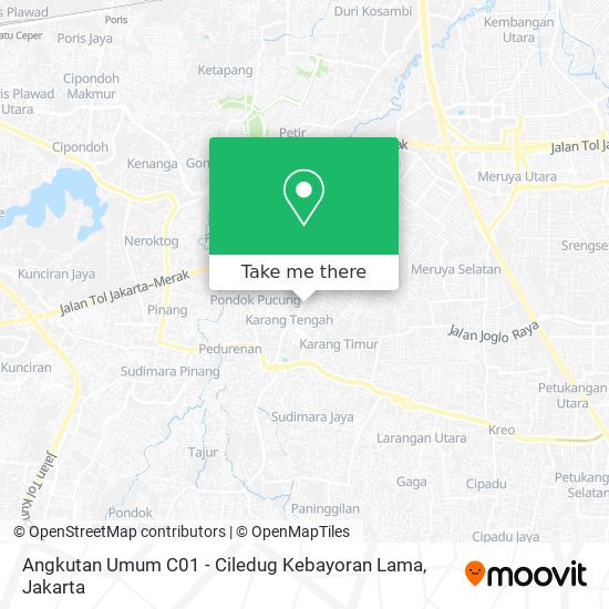 Angkutan Umum C01 - Ciledug Kebayoran Lama map